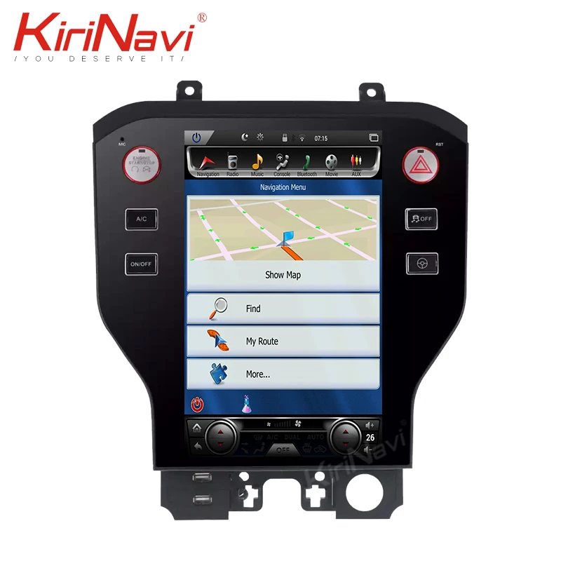 Excellent KiriNavi 11.8" Vertical Screen Tesla Style 1 Din Android Car Radio Gps Navigation For Ford Mustang Car Multimedia DVD Player 4G 4