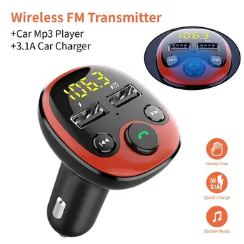 

Dual 3.1A USB Charger Radio FM Transmitter Bluetooth Car MP3 Player Handsfree Car Kit TF U Disk Music Player Car Accessories
