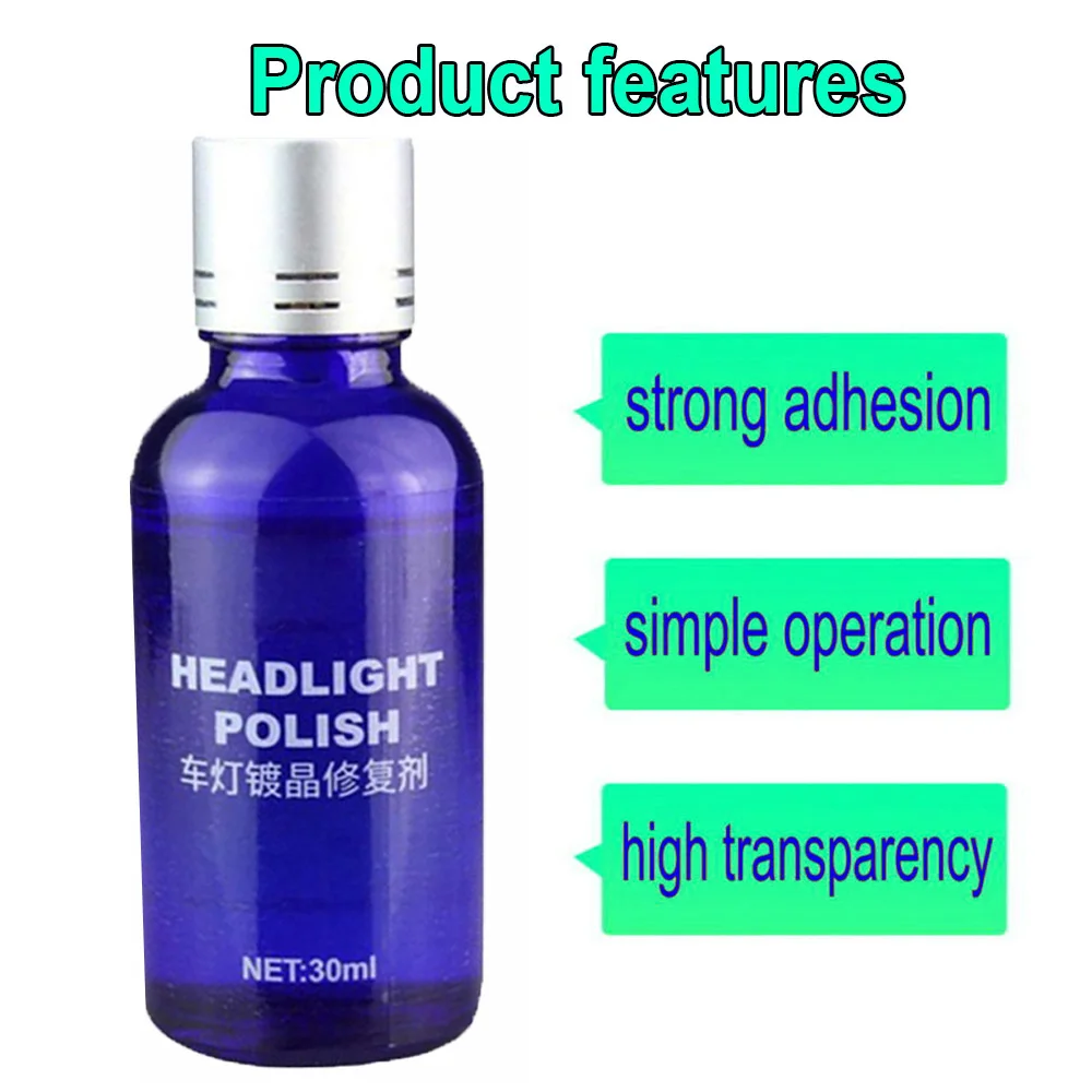 30ML 9H Hardness Auto Car Headlight Len Restorer Repair Liquid Polish Cleaning Washing Tool Light R