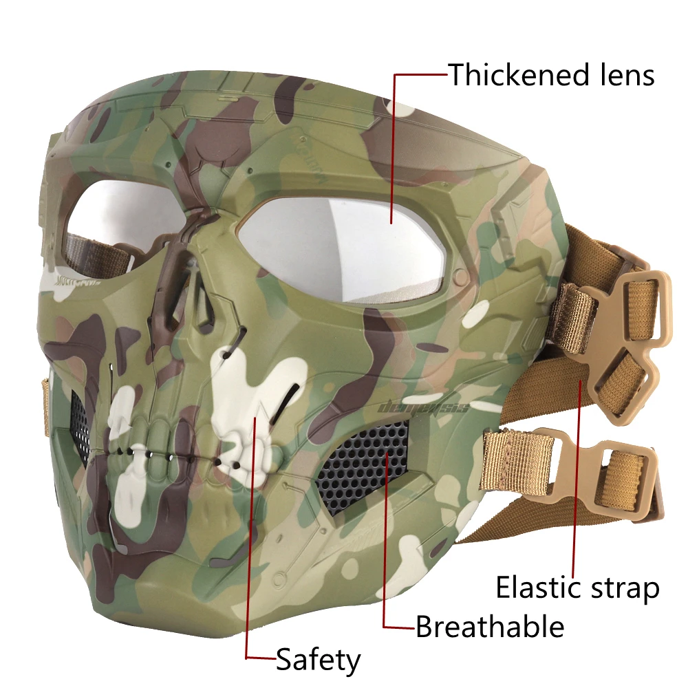 Airsoft Пейнтбольная тактическая маска с черепом для спорта на открытом воздухе дышащая маска для охоты для мужчин и женщин нейлоновые военные Вечерние Маски