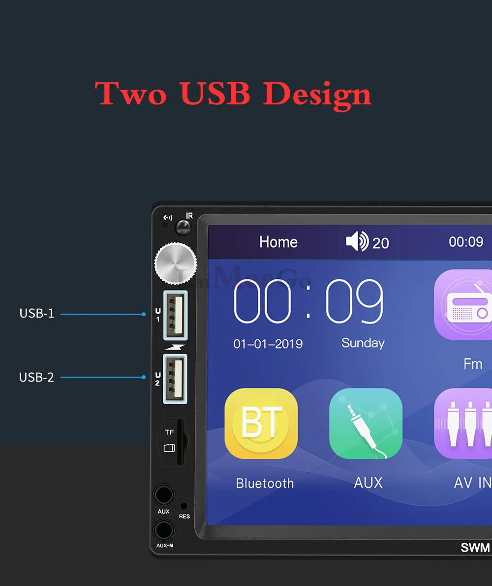Auto radio 2 din Car Radio 7 HD Autoradio Multimedia Player 2DIN Touch Screen Auto audio Car Stereo MP5 Bluetooth USB TF FM SD (3)