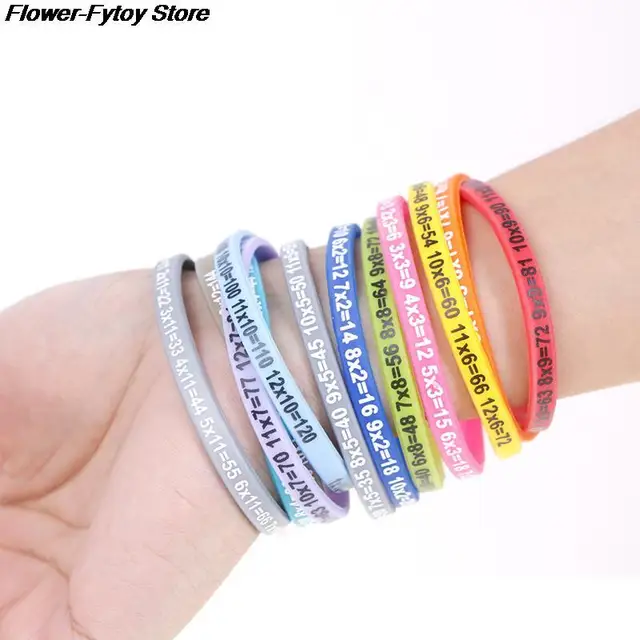 12Pcs/Set Multiplication Tables Soft Silicone Bracelet Learn Math Education Wristband For Kids Preschool Teaching Aids Math Toy 3