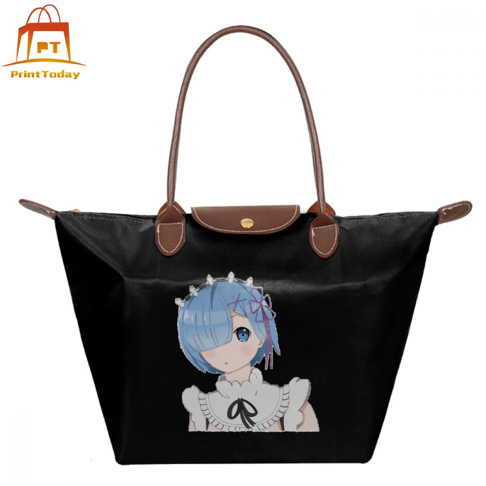 

Re Zero Handbag Re Zero Rem Top-handle Bags High quality Travel Women Tote Bag Nylon Trending Print Teen Womens hobo Handbags