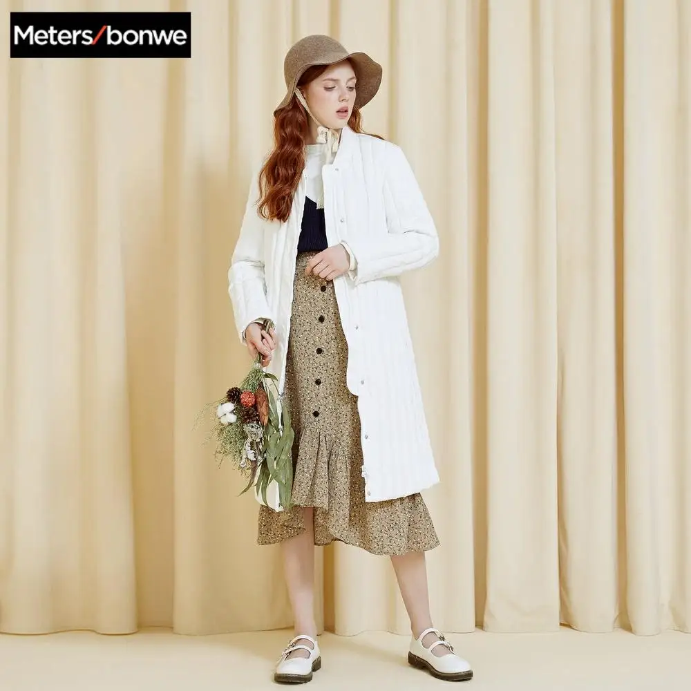 

Metersbonwe Long Warm Down Jacket Women Winter Warm 90% White Duck Down Female Simple Warm Coat Winter Outwear 738705