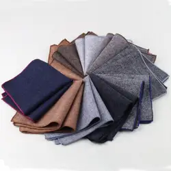 Mouchoir en laine de haute qualité pour hommes, 2 pièces, pochette carrée solide, costume serviette Hankie, accessoire pour hommes, qualité Business 
