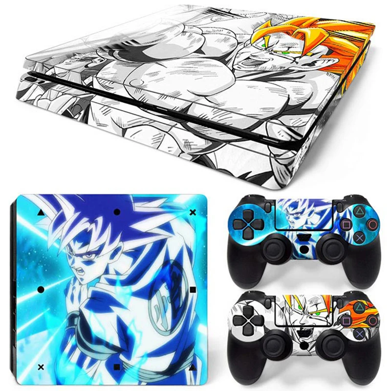 Hot Anime Goku Sticker Cover Wrap Protector Skin For Sony PS4 Slim Console & 2PCS Controller Skin Decal For PS4 Slim 