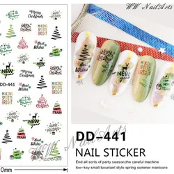 1pcs DD-Series Santa Nail stickers decoration Christmas snowflakes nail decoration DIY Creative Designs Watermark Decals Tool