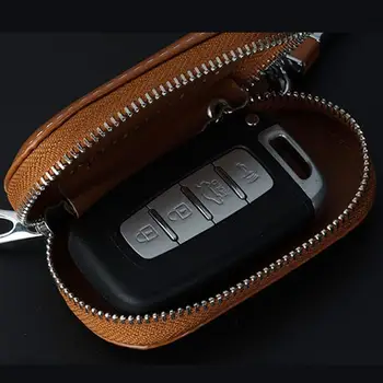 

Key Case Multi-function Leather Key Case Car Key Bag Cage Keyless Entry Key Fob Pouch, Car RFID Key Security Accessories