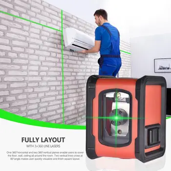 

Professional Self-leveling Alignment Instrument High Precision Green Beam Two Line 360-degree Multi-Use Level Gauge Laser Level