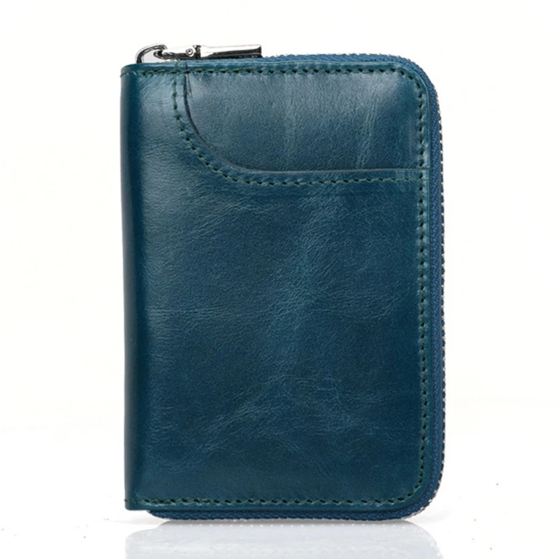YUECIMIE Genuine Leather Function Card Case Business Card Holder Men Women Credit Bag ID Wallet RFID Blocking Black wallet card holder card holder credit card holder card wallet
