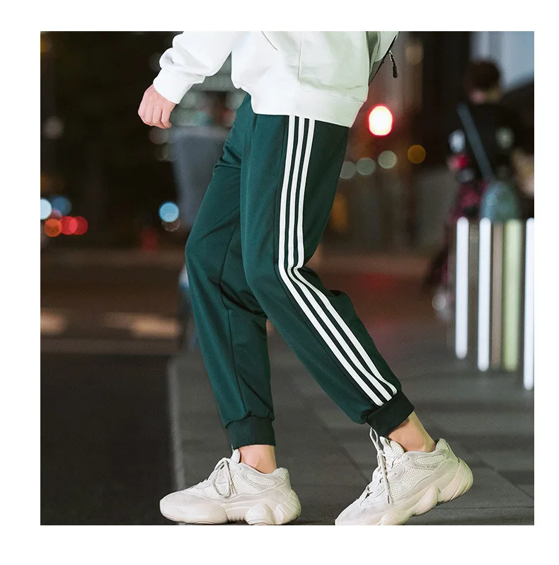 

2018 Autumn Korean-style Men Side Edge Three Bars Webbing Beam Leg Slimming Trend Harem Athletic Pants Men's