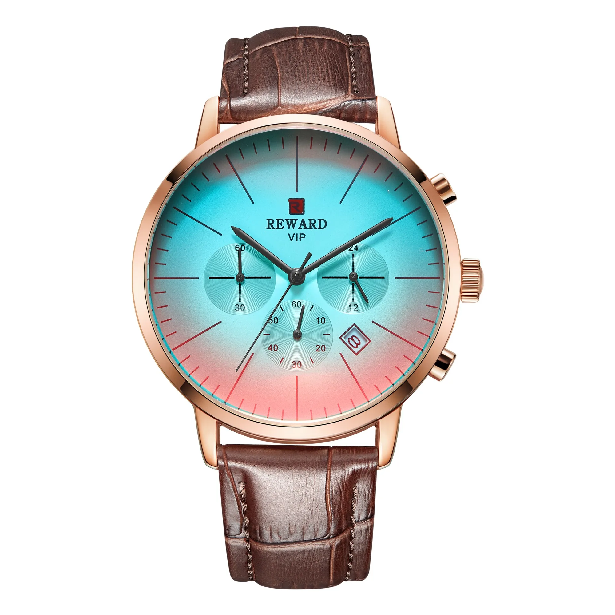 

Fashion Color Changing Colorful New Men's Watch Casual Business Leather Strap Wristwatches Waterproof Man Digital Sport Watches