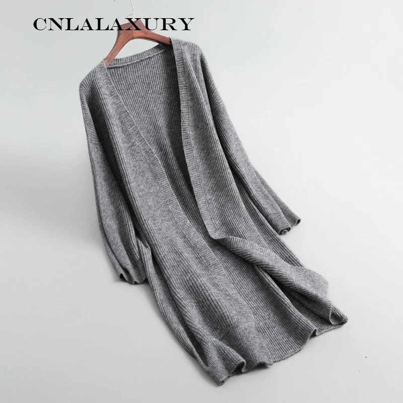 Длинный толстый кардиган rebecas женский Мода Harajuku Свободный вязаный свитер Женская куртка оверсайз пальто осень kardigan hirka