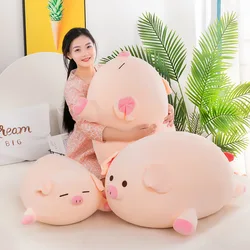 Cerdo de dibujos animados rosa, globo de Cerdo, molusco cruzado, juguetes de peluche, almohada rellena, cojín, decoración, regalos de cumpleaños y vacaciones, 40 80CM