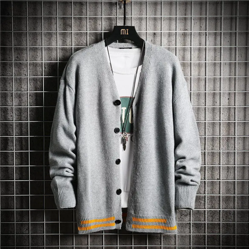 

Men's Korean-Style plus Size V-neck Cardigan Man's Sweater