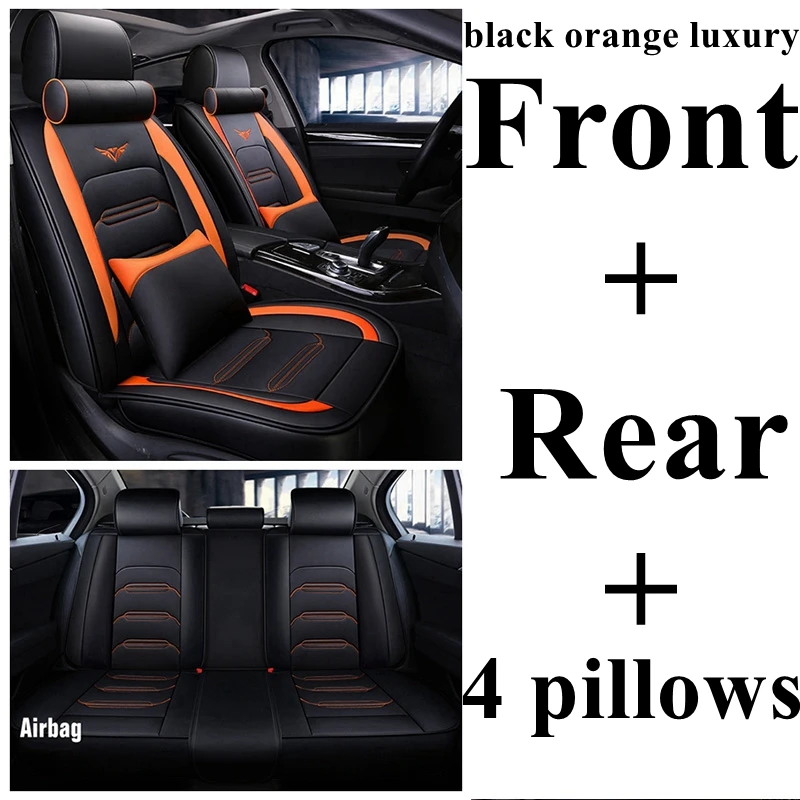 Dingdian авто чехол для сиденья Renault Duster Clio Fluence широта Sandero Koleos Kadjar Logan Talisman Espace Kangoo Laguna - Название цвета: black orange luxury
