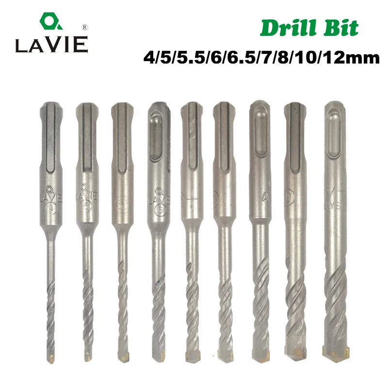 

LAVIE 9pcs Electric Hammer SDS Plus Drill Bits Set 110mm Concrete Wall Brick Block Masonry Hole Saw Drilling 4mm 5mm 6mm 017