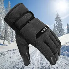 

Cotton Gloves Men's Winter Thickened Ski Skid Windproof Waterproof Warm Outdoor Riding and Velvet Warm Gloves Girls Ski Gloves