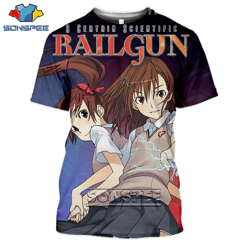 Anime Sexy Girl Summer Oversized T-Shirt Men Women T-shirt 3D Print Comic A Certain Scientific Railgun Harajuku T Shirt Clothing (8)