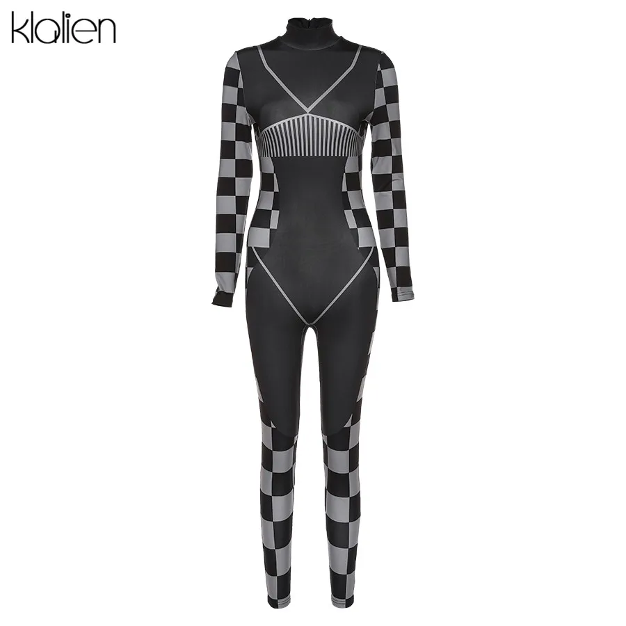 KLALIEN женский модный Высококачественный тонкий комбинезон с 3d принтом mujer 2020