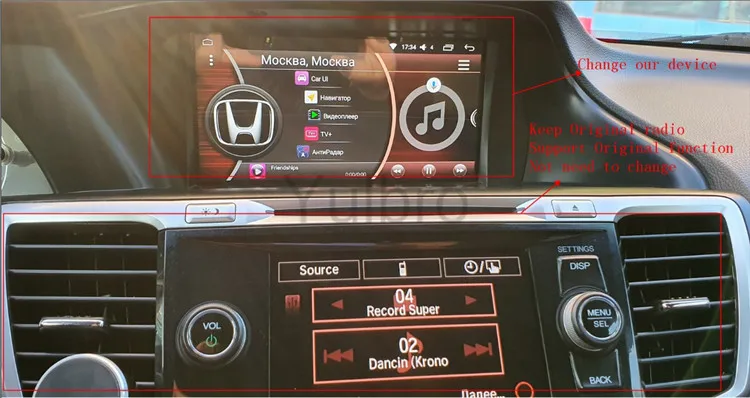 Yulbro android for honda accord 9 car dvd multimedia radio with bluetooth gps navigation video IPS screen