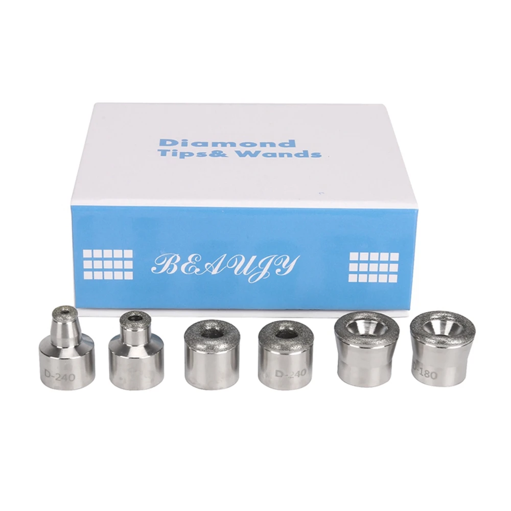 Dermabrasion Microdermabrasion Skin Peeling Replacement Tips 6 Units For Stainless Wands Diamond Peel Vacuum Machine microdermabrasion exfoliation
