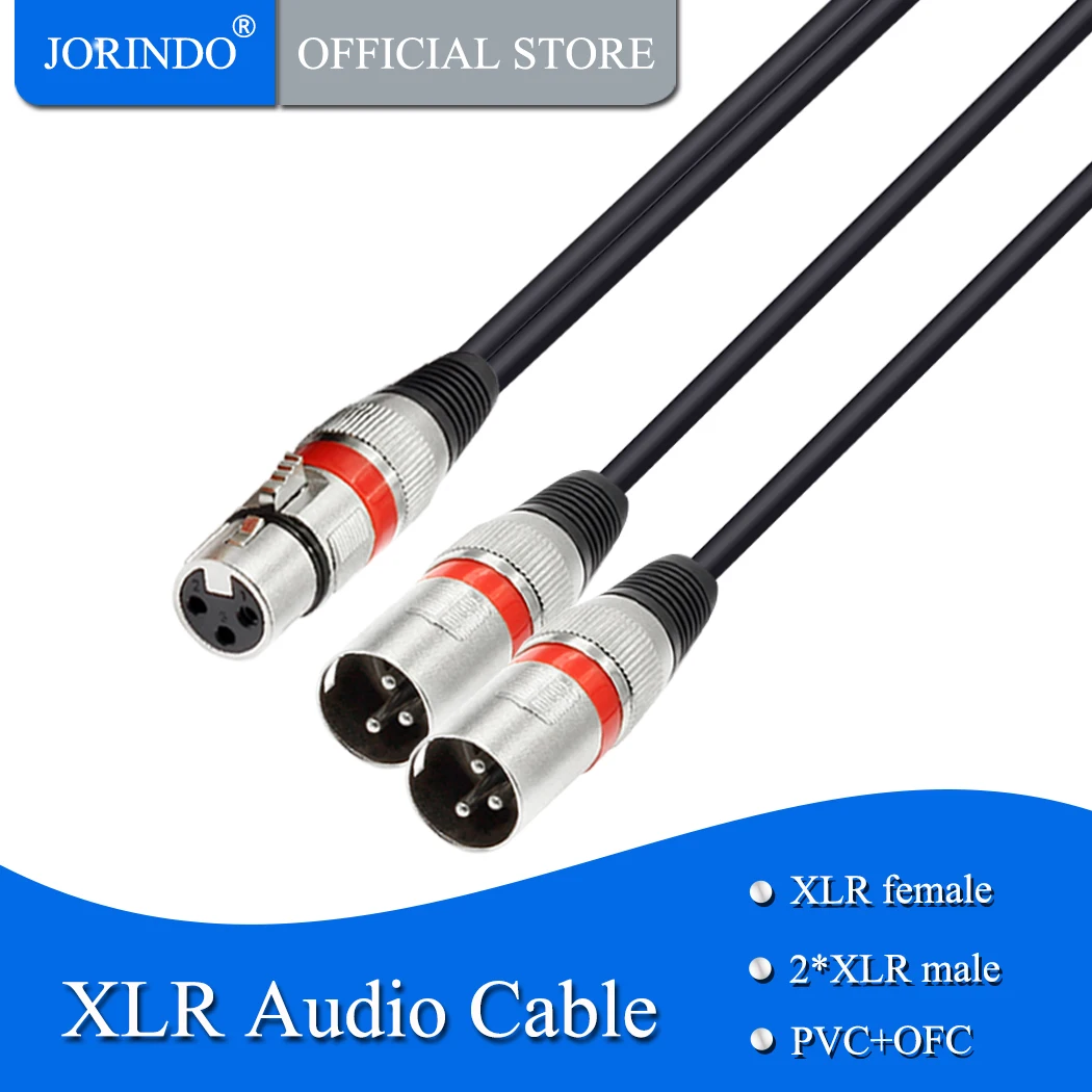 Jorinдо 0 3 м/футов XLR гнездовой к двойному Штекерный аудиокабель 3-отверстие 2 XLE