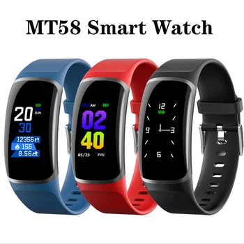 

Smart Watch MT58 Smartwatch Heart Rate Blood Pressure Monitor Sports Smart Touch Wristband For Android IOS Watch Life Waterproof
