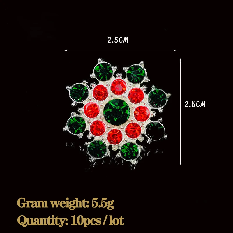 LKERAN ледовый фестиваль 10 шт двухцветные Рождественские снежинки Стразы пуговицы для украшения Кнопки DIY украшения Аксессуары