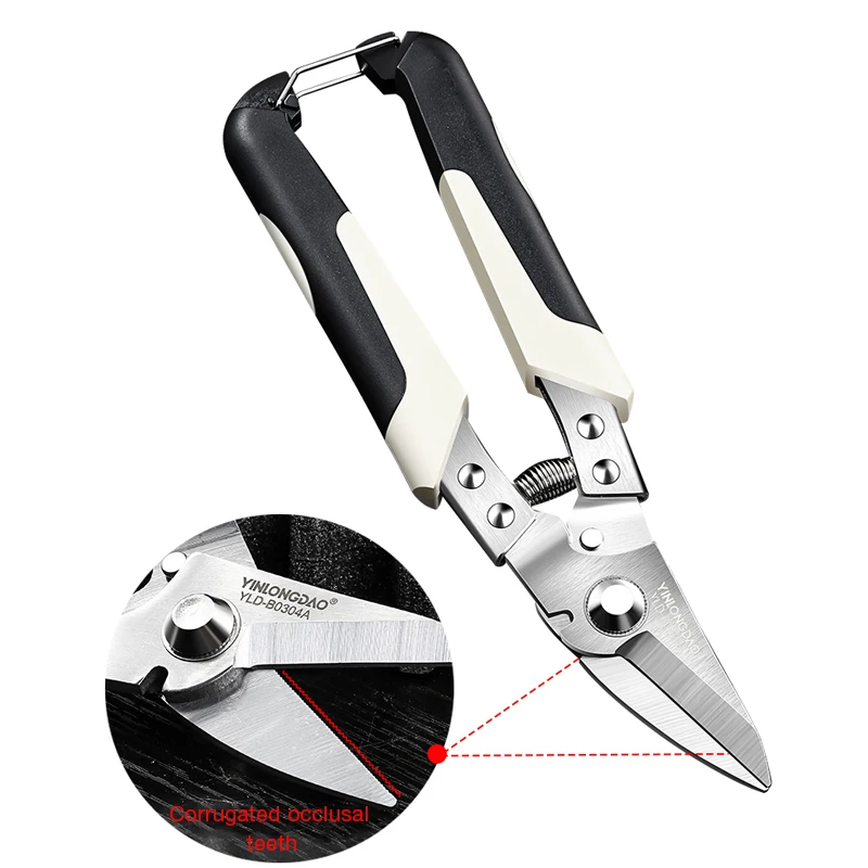 Tesoura de Corte de Chapa de Metal Cortador de Tubulação de Pvc Tesoura de Ferro Tesoura de Estanho Profissional Tesouras Industriais Multi-purpose Snips Mod. 174768 - Image 2