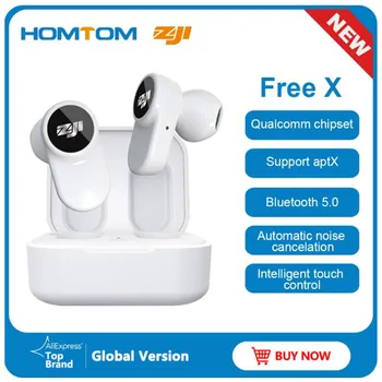 

HOMTOM ZJI Free X TWS Bluetooth Earphone BT 5.0 Stereo Bass Wireless Noise Reduction Headset Mic Handsfree Earbuds AI Control