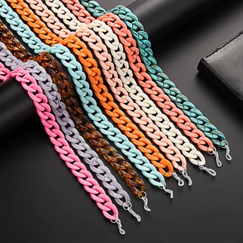 

New Leopard Acrylic Sunglasses Chain Reading Glasses Lanyard Women Reading Glasses Hanging Neck Chain Eyewear Holder Strap