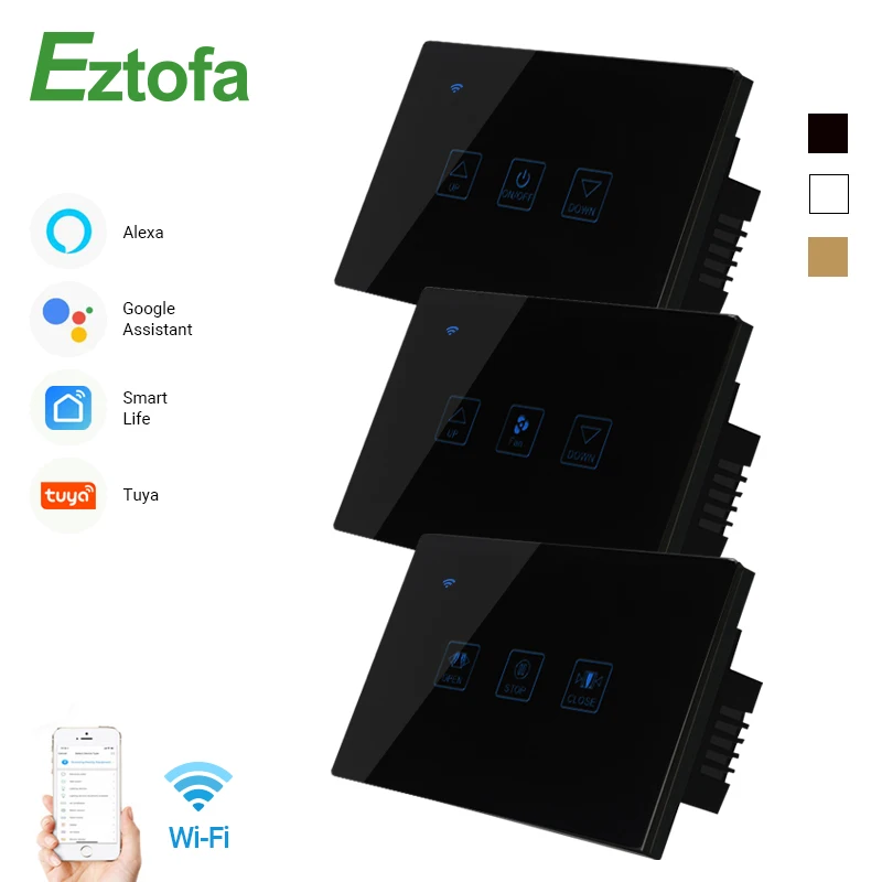 

WiFi Dimmer/Fan/Curtain Switch Smart Touch Switch Compatible with Amazon Alexa Google Home US Standard