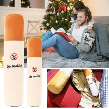 

Plush Toy No Smoking Pillow Long Cylindrical Pillow Cushion Doll Valentine Gifts for Boyfriend Husband