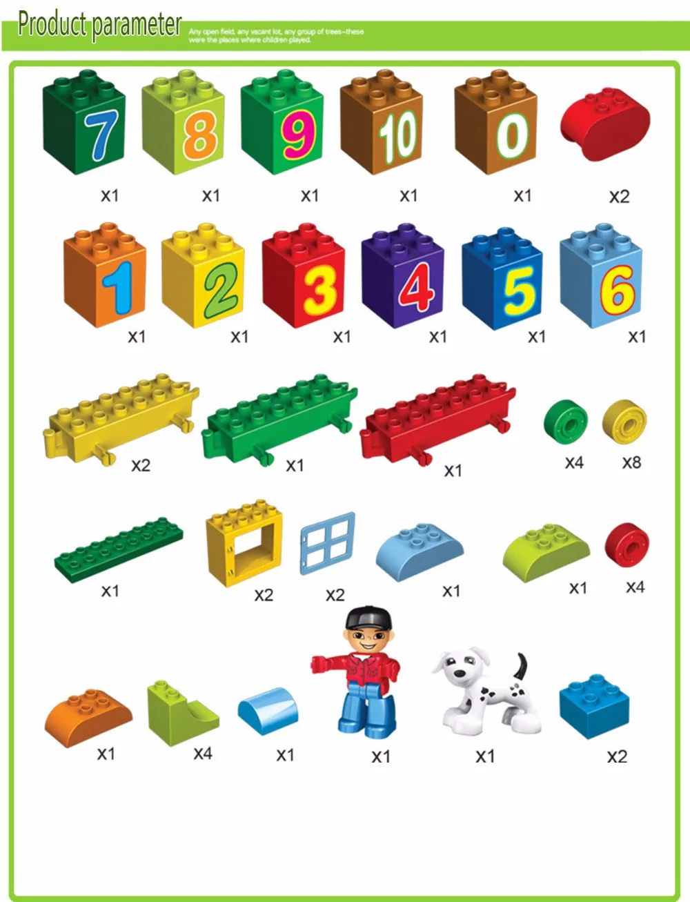 50 шт. размер Цифры поезд строительные блоки количество кирпичи Обучающие Развивающие детские городские игрушки совместимы с Duplos для детей