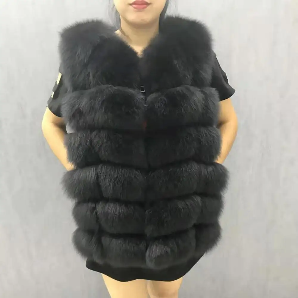 

LANSHITINA2019 Natural fox fur coat jacket vest fur one fox vest vest