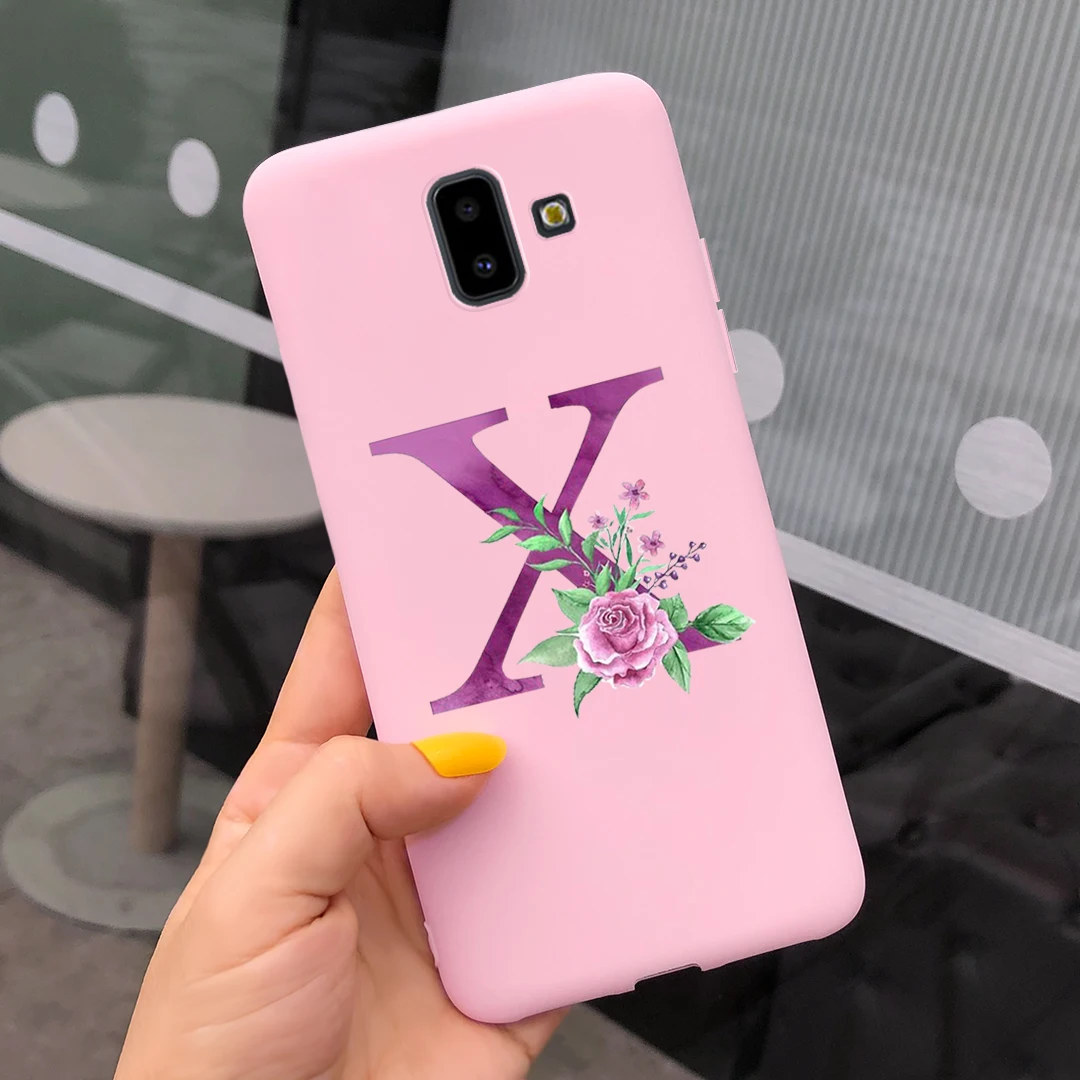 Alphabet Monogram Soft Silicone Phone Case Cover