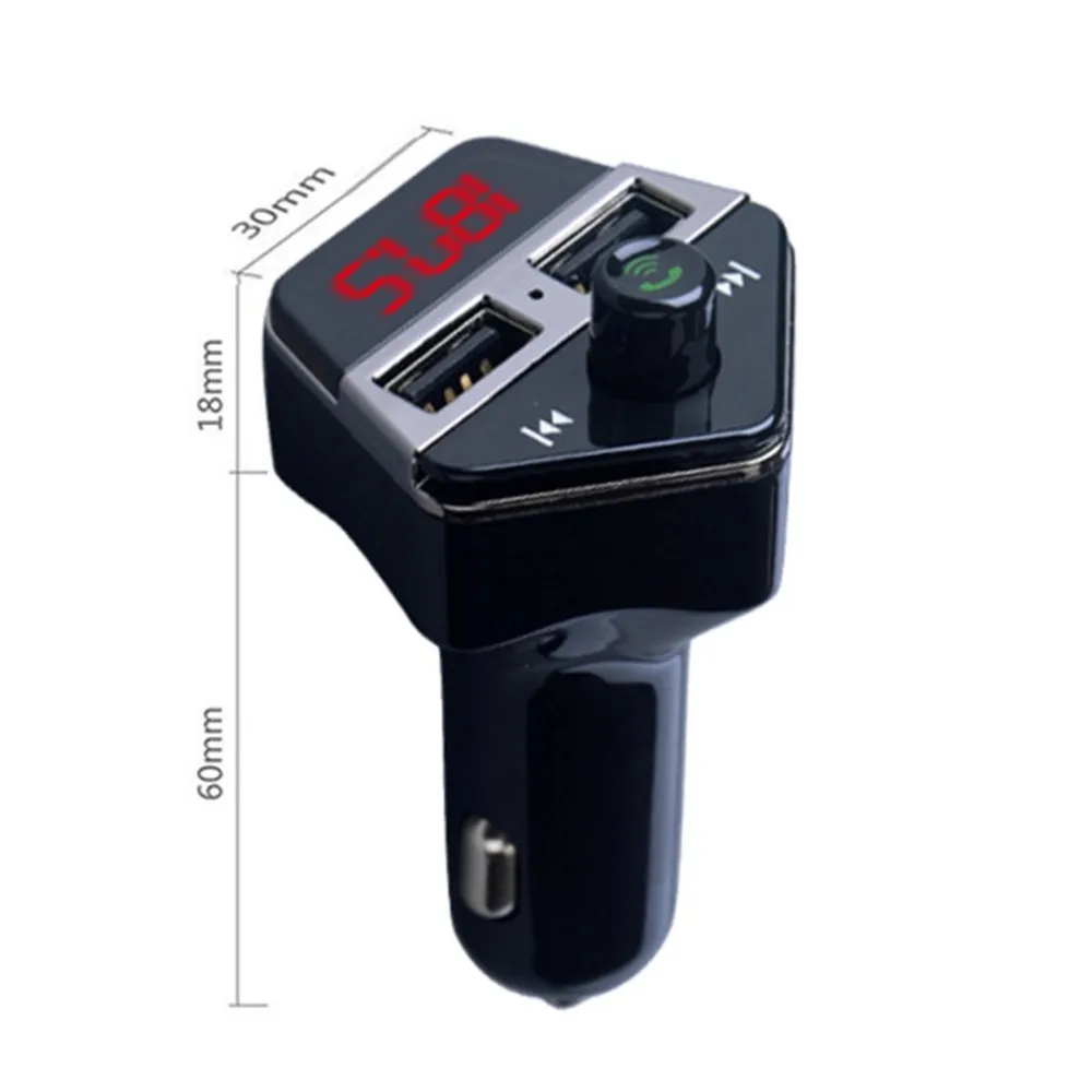 Двойной USB Bluetooth комплект автомобильного зарядного устройства комплект для громкой связи fm-передатчик батарея контроль напряжения Автомобильный MP3 музыкальный плеер