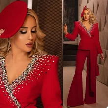 

Fashion Crystal Women Suits Custom Made Beaded With Belt Vintage Blazer Party Prom Dinner Streetwear Coat 2 Pieces Suits Set