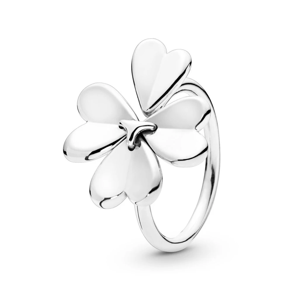 925 серебряное кольцо, Стерлинговое Серебро, весна, Lucky Four Leaf Treves, паста, Think CHARME, серьги, выпущенные в серии - Цвет: 5.25