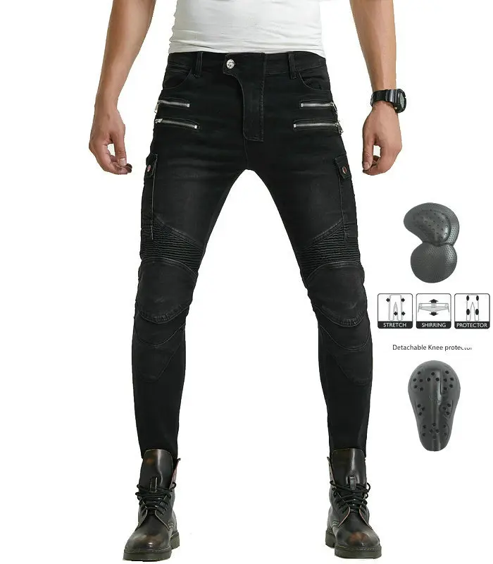 Green Motorcycle Pants Men Motocross Racing Trousers Cargo Jeans Touring Riding Pantalon Moto Pants Motorcycle Equipment Pants