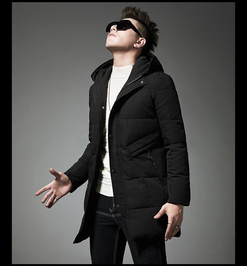 2019 зимние длинные стильные мужские куртки на 90% утином пуху мужские классические повседневные зимние пальто мужские теплые утепленные