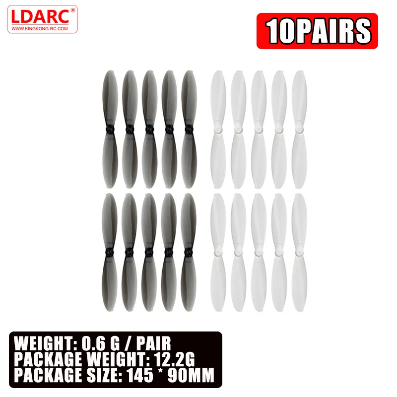 

In Stock 10 Pairs KINGKONG / LDARC 56mm 1.0mm Hole 2-blade Propeller for RC Drone FPV Racing Quadcopter Spare Parts Accessories