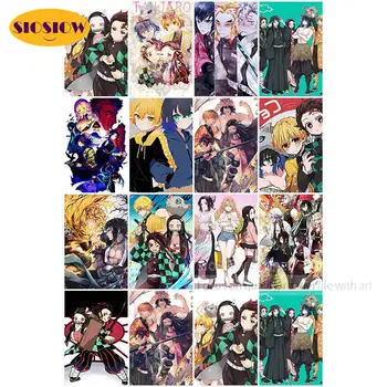 

5D Diamond Embroidery Demon Slayer Kimetsu No Yaiba Painting Anime Full Square Cross Stitch Pictures Decor Wall Best Friend Gift