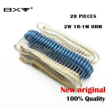 

20pcs 2W Metal film resistor resistance 1% 1R 2.2M 4.7R 10R 22R 47R 100R 220R 560R 1K 10K 100K 2.2 10 22 47 100 220 470 1M ohm