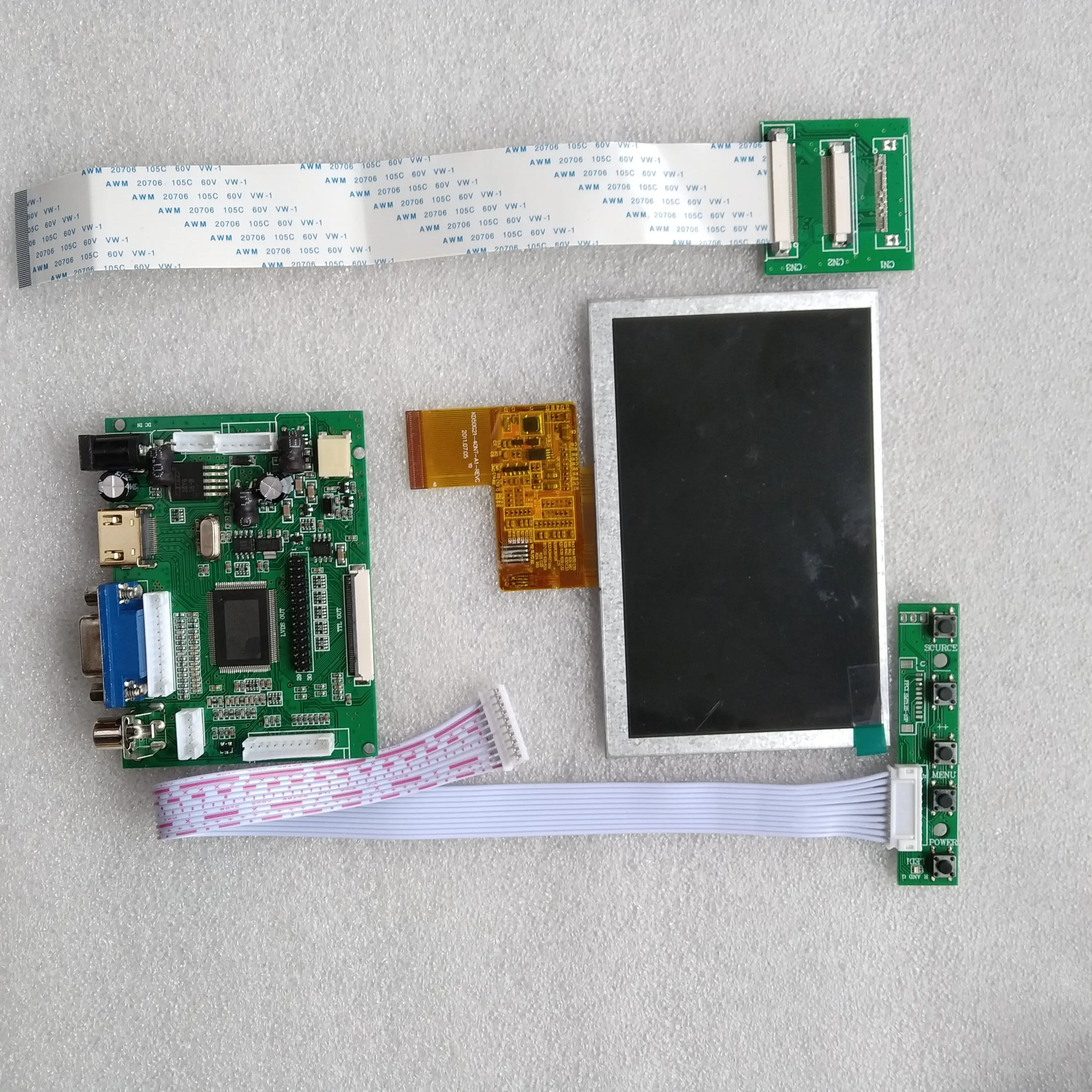 HDMI VGA 2AV ЖК-плата контроллера 4," VS043T 004A HSD043I9W1 480x272 ЖК-панель