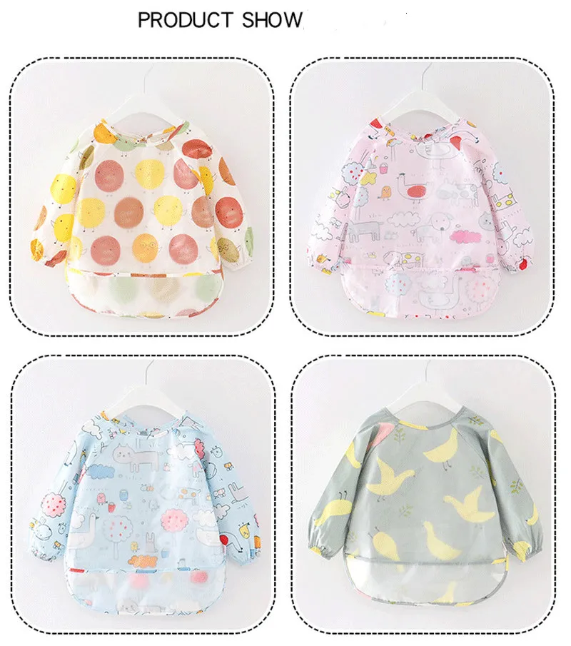 Lot De 2 Bavoirs à Manches Bébé 6-36 Mois - Imperméable Tablier Alimentation Et Peinture