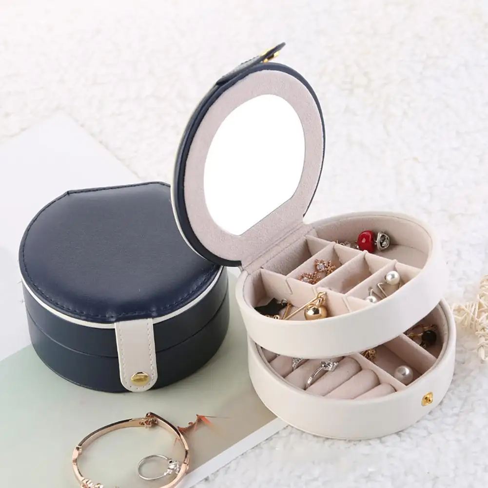 

2 Tiers Jewelryes Portable Box Makeup Earrings Case Storage Organizer Container New Jewelry Organizer Travel Case