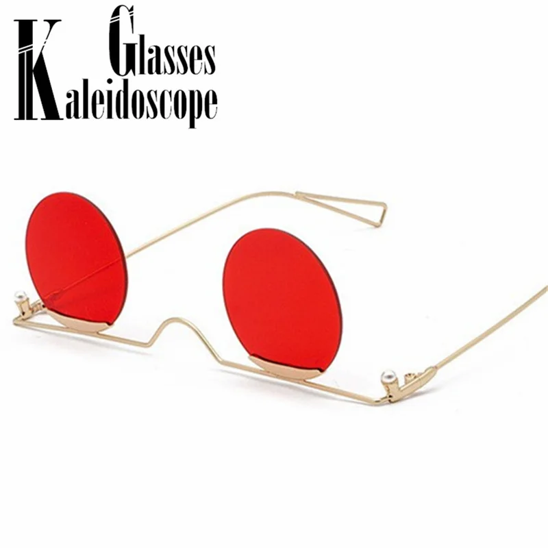 

Rimless Sunglasses Women Luxury Brand Designer Small Round Sun Glasses Vintage Metal Cutting Lens Eyewear Ladies Shades UV400