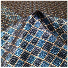 155 см ширина Алмазная решетка полиэфирная жаккардовая ткань с металлической золотой нитью для женщин Весна Осень платье костюм Sewing-BF098